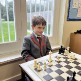 Chess team player in a game
