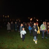 boarders head out for the lighting of the bonfire