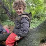 Nursery children in a forest school session