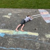 immersive chalk paintings with Year 3