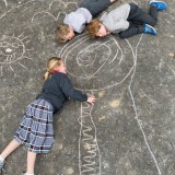 immersive chalk paintings with Year 3