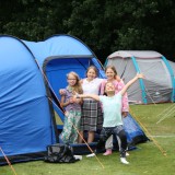 girls by tent