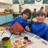 Juniors building volcanoes
