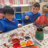 Juniors building volcanoes