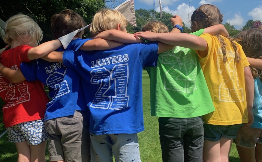 Year 2 in their leavers tshirts