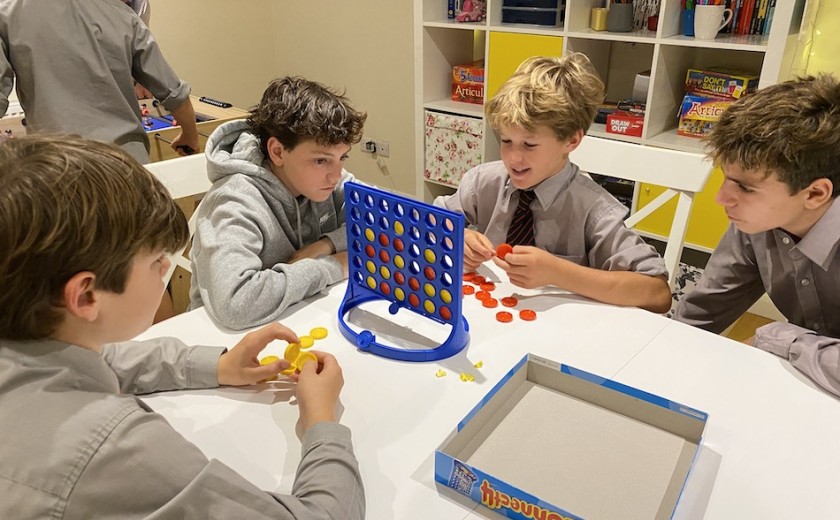 Boarders in their common room in their boarding house