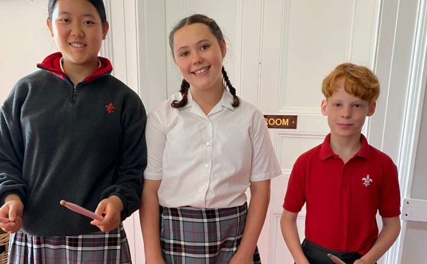 pupils waiting for their music class to start
