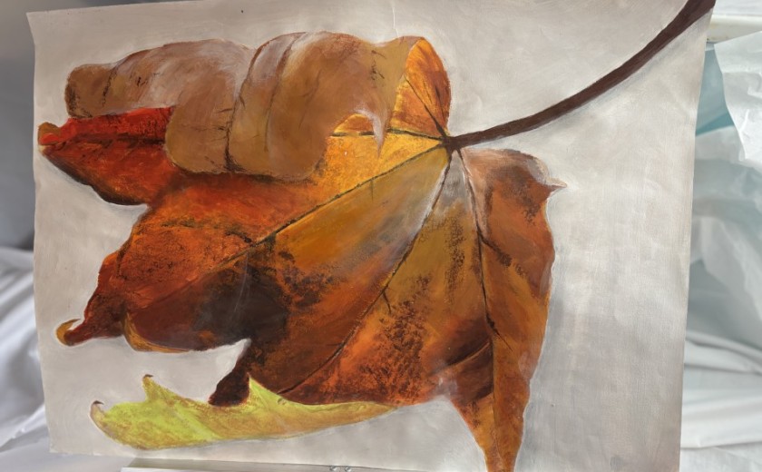 leaf painting Year 8