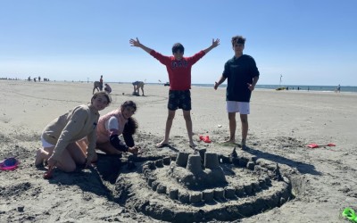 boarders at the beach