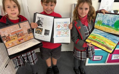 Year 2 children's Victorian inspired artwork