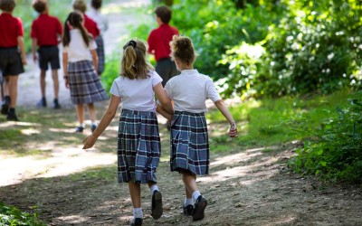 girls walking